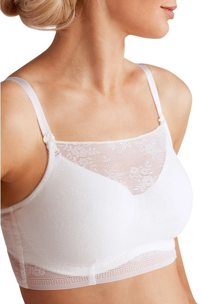 Amoena Dana Lace Camisole Wire-Free Bra, Soft Cup, Size 38A, White Ref#  5286238AWH KU54240131-Each - MAR-J Medical Supply, Inc.