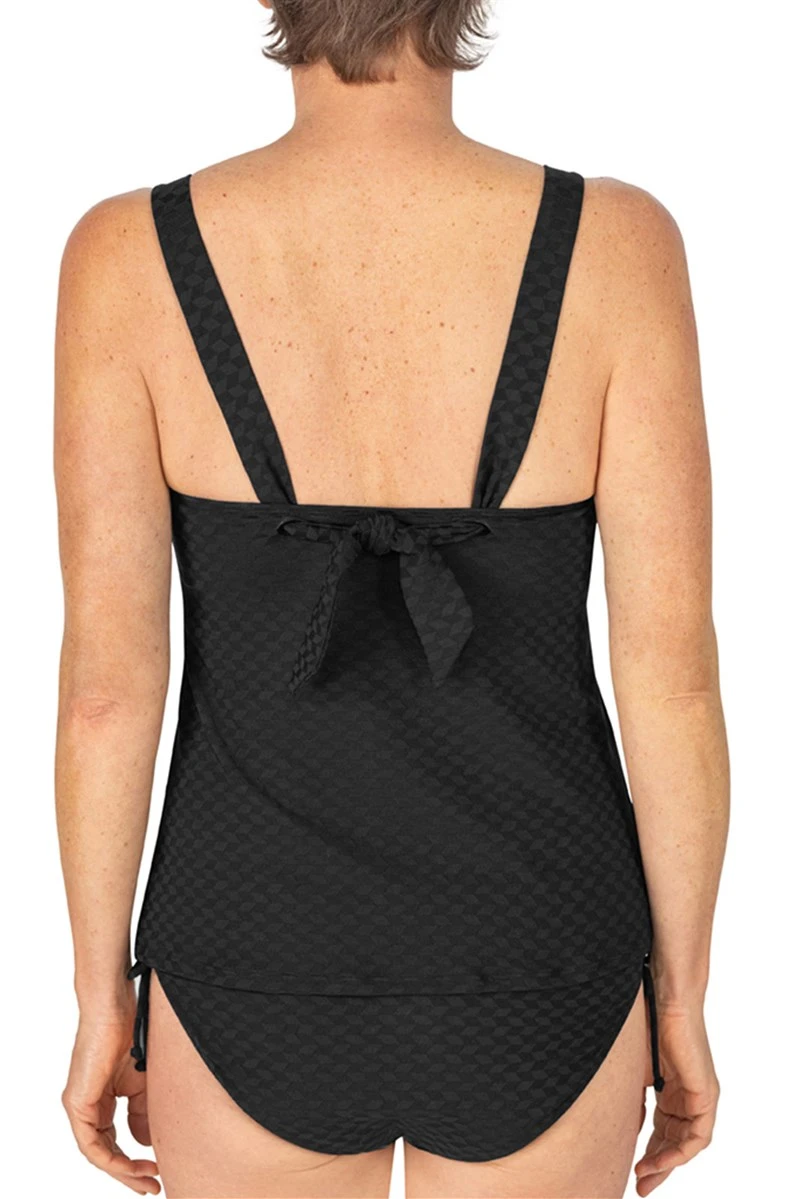 Forever Retro Tankini Swim Top - black