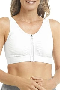 Lymph Flow Wire Free Front Closure Mastectomy Bra - white, CuraLymph  Recovery wear, Amoena USA