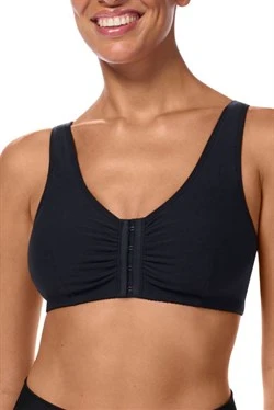 Fleur Non-wired Front Closure Mastectomy Bra - black, Mastectomy Lingerie, Amoena UK