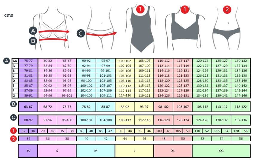 Measuring Guide Amoena S Lingerie And Swimwear
