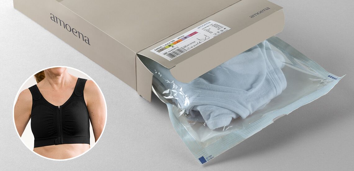 Amoena Leyla Seamless Surgical Bra - White, 44/46 - Open Box
