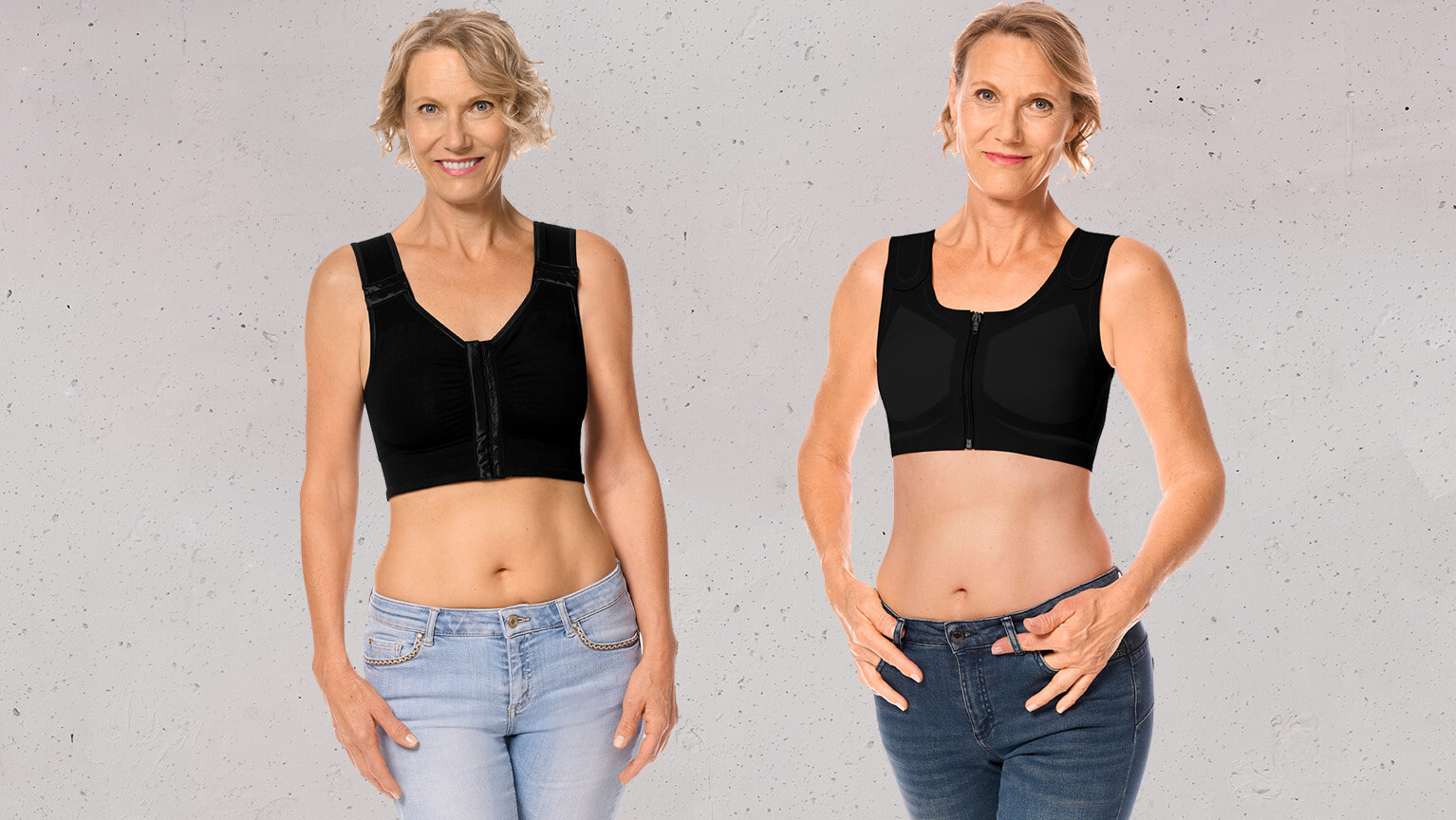 Lymph Flow Long Wire Free Front Closure Mastectomy Bra - black, CuraLymph  Recovery wear, Amoena USA