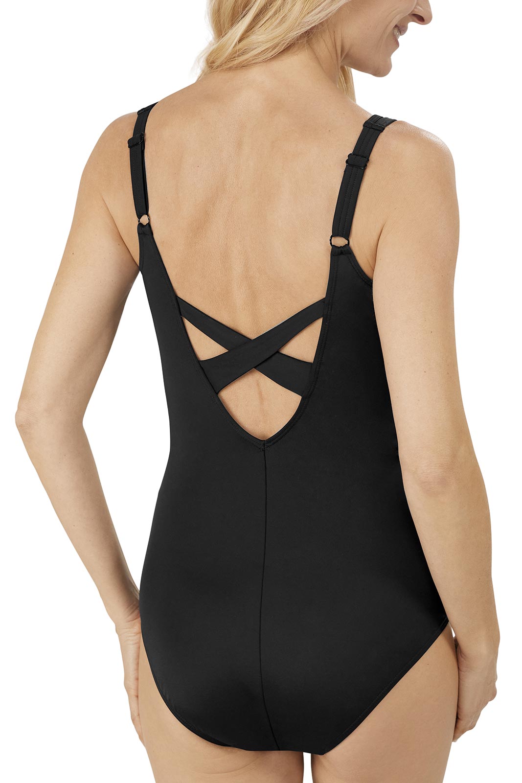 Faro One Piece Black/White Post Mastectomy Swimsuit