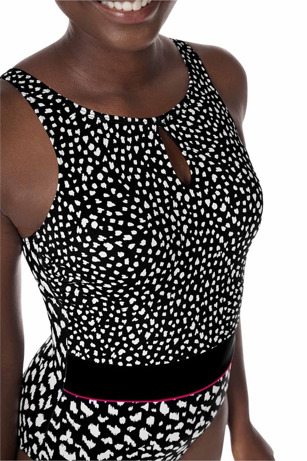 Black and white Swimmer Manilla one-piece mastectomy swimsuit - Amoena