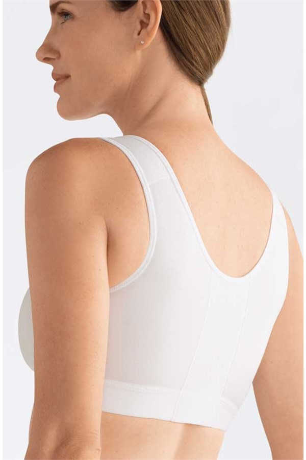Amoena Hannah Wire-Free Post-Surgical Bra, Front Closure, XS, Size C/D  (28/30), White Ref# 52160XSCDWH KU56625303-Each - MAR-J Medical Supply, Inc.