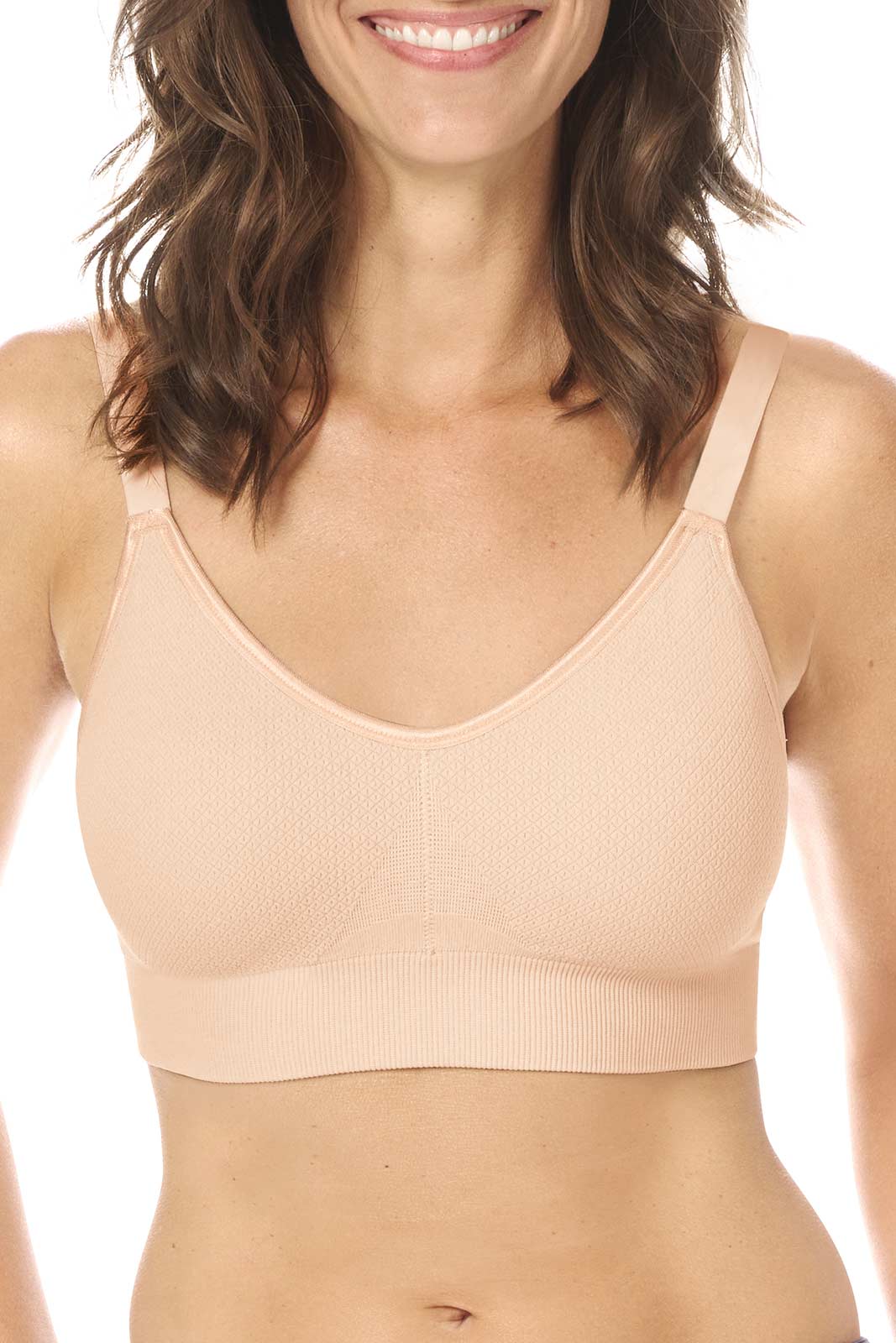  Womens Isadora Wire-Free Pocketed Mastectomy Bra Rose Nude  42DD