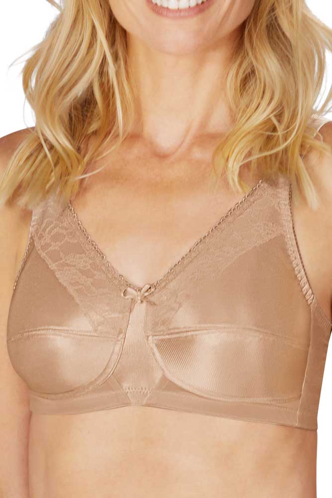 Amoena Womens Nancy Non-Wired Pocketed Mastectomy Bra Rose Nude 36D at   Women's Clothing store