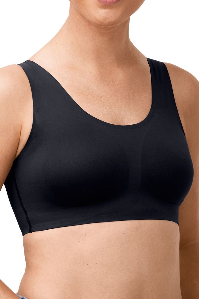 Amoena Sina Seamless Non Underwired Pocketed Surgical Bra - Black