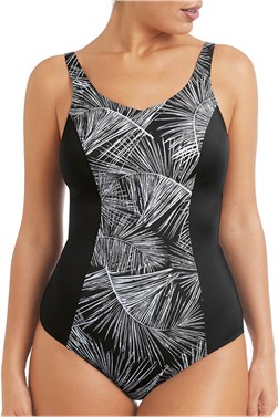 BIMEI One Piece Mastectomy Swimwear Pocketed Swimsuit Ruffle Bathing Suit  956,Black,XL