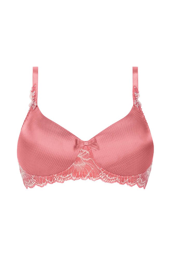 Floral Chic Non-wired Padded Mastectomy Bra - red
