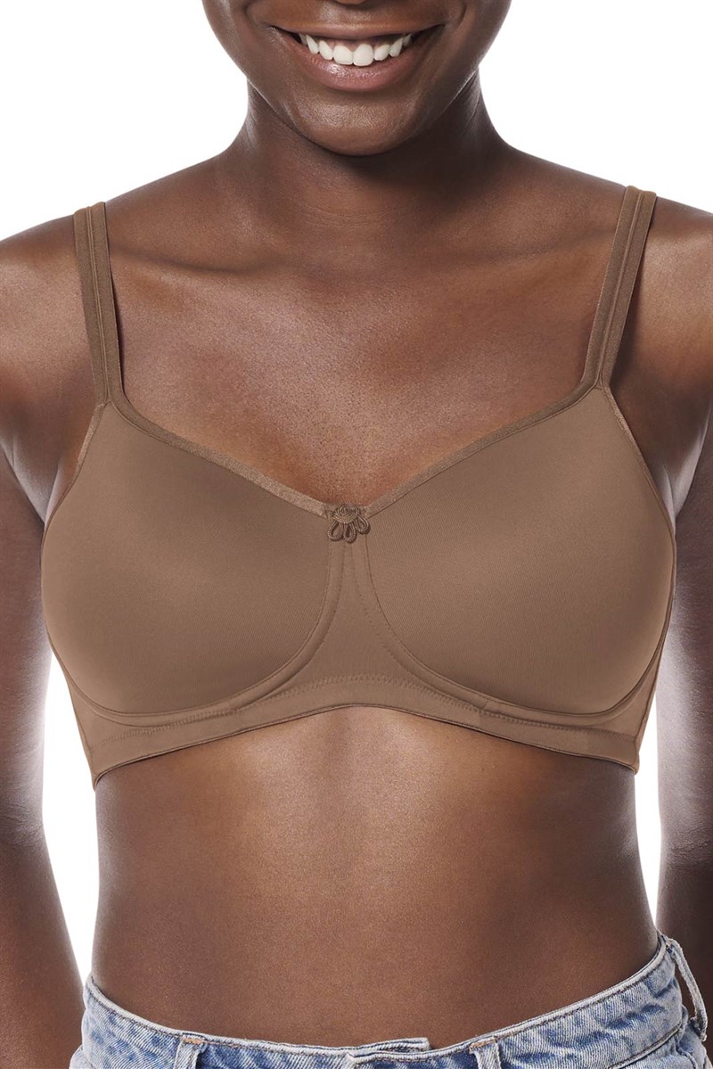Buy Zivame Padded Wirefree Cotton Mastectomy Bra With Insert Pocket - Nude  online